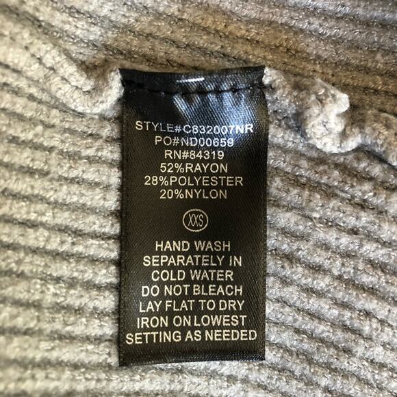 NWT Devotion by Cyrus cowl neck grey rib knit relaxed fit sweater size xxs - Picture 7 of 9